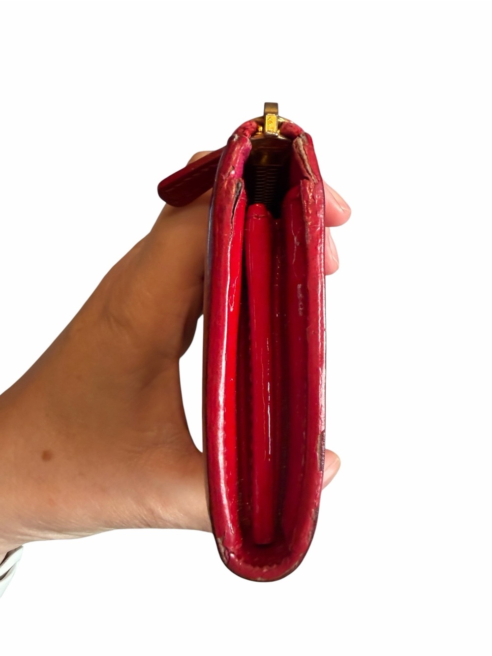 Miu Miu Vernis Red Patent Leather Zip-Around Wallet - Picture 5 of 9